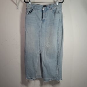 Ashley Stewart Blue  Jeans Skirt with Front Slit